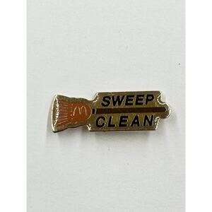 Vintage McDonald's Clean Sweep Employee Broom Crew Reward Lapel Pin